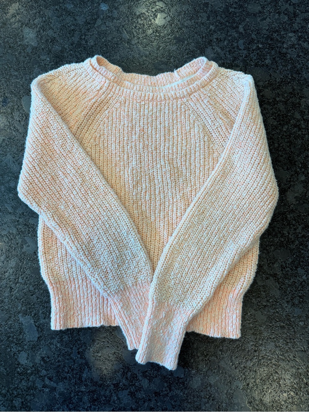 Free People Orange Heathered Crewneck Knit Sweater